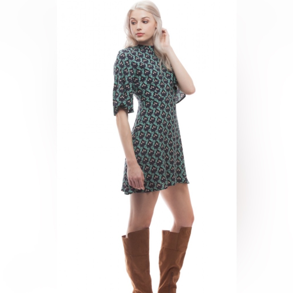 Ethereal by Anthropologie Paper Crane Floral Mini Dress M